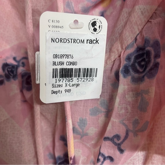 New Free People Stop Time Floral Pink Maxi Tiered Fairy Boho Halter Dress XL - Picture 14 of 14